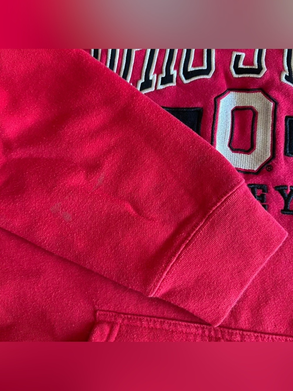 Ohio State Buckeyes Embroidered Hoodie Men’s Large Red - Picture 4 of 6
